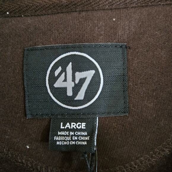 New Boston Bruins '47 Brand Centennial Early Years Script Lacer Hoodie Size L - Picture 7 of 13